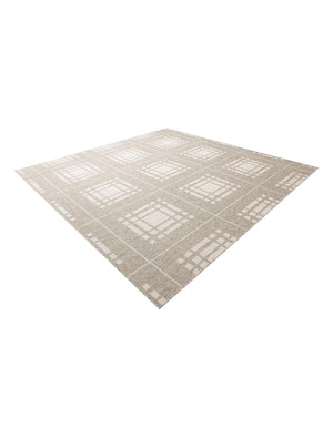 Gray 10' x 10' Outdoor Checkered Square Area Rug Weather Resistant for Patio, Deck, Terrace, Balcony, Porch 100% Polypropylene Geometric Carpet for Sale at Rug Engine