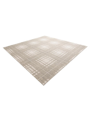 Gray 10' x 10' Outdoor Checkered Square Area Rug Weather Resistant for Patio, Deck, Terrace, Balcony, Porch 100% Polypropylene Geometric Carpet for Sale at Rug Engine