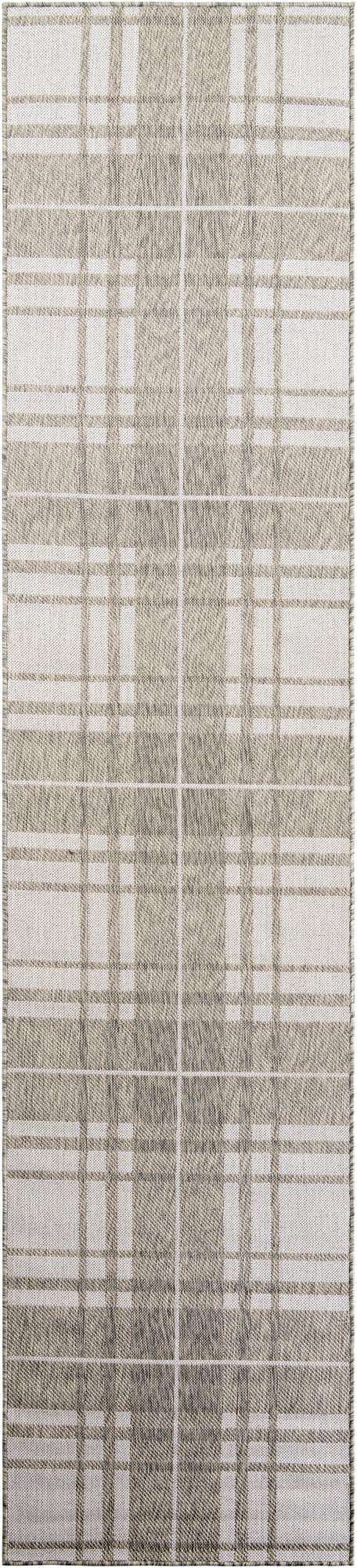 Gray 2' 7 x 12' Outdoor Checkered Runner Area Rug Weather Resistant for Patio, Deck, Terrace, Balcony, Porch 100% Polypropylene Geometric Carpet for Sale at Rug Engine