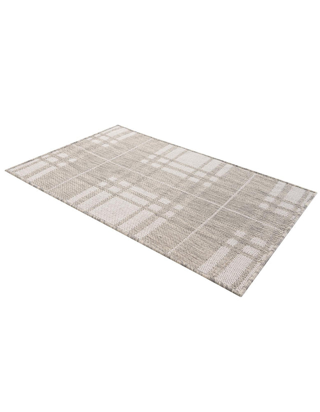 Gray 2' x 3' 1 Outdoor Checkered Rectangle Area Rug Weather Resistant for Patio, Deck, Terrace, Balcony, Porch 100% Polypropylene Geometric Carpet for Sale at Rug Engine