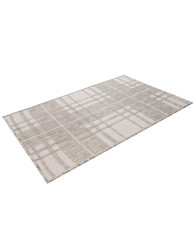 Gray 2' x 3' 1 Outdoor Checkered Rectangle Area Rug Weather Resistant for Patio, Deck, Terrace, Balcony, Porch 100% Polypropylene Geometric Carpet for Sale at Rug Engine