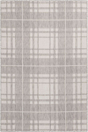 Gray 4' 1 x 6' 1 Outdoor Checkered Rectangle Area Rug Weather Resistant for Patio, Deck, Terrace, Balcony, Porch 100% Polypropylene Geometric Carpet for Sale at Rug Engine