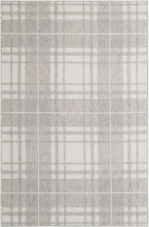 Gray 5' 3 x 8' Outdoor Checkered Rectangle Area Rug Weather Resistant for Patio, Deck, Terrace, Balcony, Porch 100% Polypropylene Geometric Carpet for Sale at Rug Engine
