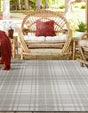 Gray 7' 10 x 7' 10 Outdoor Checkered Square Area Rug Weather Resistant for Patio, Deck, Terrace, Balcony, Porch 100% Polypropylene Geometric Carpet for Sale at Rug Engine
