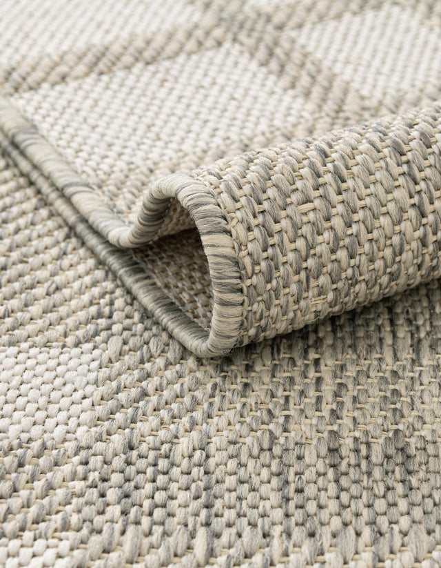 Gray 10' x 10' Outdoor Checkered Square Area Rug Weather Resistant for Patio, Deck, Terrace, Balcony, Porch 100% Polypropylene Geometric Carpet for Sale at Rug Engine