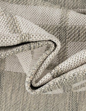Gray 10' x 10' Outdoor Checkered Square Area Rug Weather Resistant for Patio, Deck, Terrace, Balcony, Porch 100% Polypropylene Geometric Carpet for Sale at Rug Engine