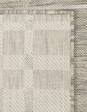 Gray 10' x 10' Outdoor Checkered Square Area Rug Weather Resistant for Patio, Deck, Terrace, Balcony, Porch 100% Polypropylene Geometric Carpet for Sale at Rug Engine