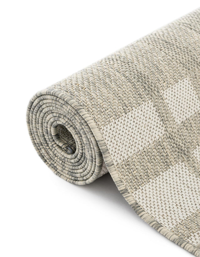 Gray 10' x 10' Outdoor Checkered Square Area Rug Weather Resistant for Patio, Deck, Terrace, Balcony, Porch 100% Polypropylene Geometric Carpet for Sale at Rug Engine