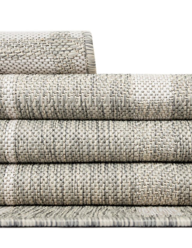 Gray 10' x 10' Outdoor Checkered Square Area Rug Weather Resistant for Patio, Deck, Terrace, Balcony, Porch 100% Polypropylene Geometric Carpet for Sale at Rug Engine