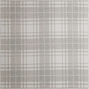 Gray 7' 10 x 7' 10 Outdoor Checkered Square Area Rug Weather Resistant for Patio, Deck, Terrace, Balcony, Porch 100% Polypropylene Geometric Carpet for Sale at Rug Engine