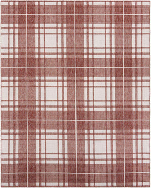 Red 7' 10 x 10' Outdoor Checkered Rectangle Area Rug Weather Resistant for Patio, Deck, Terrace, Balcony, Porch 100% Polypropylene Geometric Carpet for Sale at Rug Engine