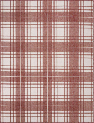 Red 9' x 12' Outdoor Checkered Rectangle Rug