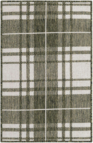 Green 2' x 3' 1 Outdoor Checkered Rectangle Area Rug Weather Resistant for Patio, Deck, Terrace, Balcony, Porch 100% Polypropylene Geometric Carpet for Sale at Rug Engine