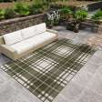 Green 8' x 10' Outdoor Checkered Rectangle Rug
