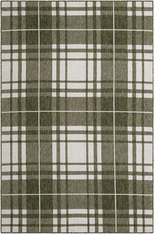 Green 5' 3 x 8' Outdoor Checkered Rectangle Rug