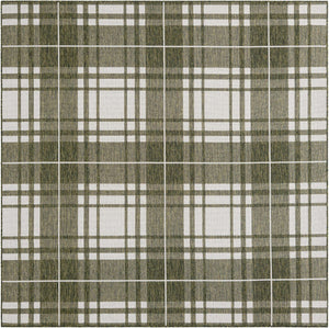 Green 7' 10 x 7' 10 Outdoor Checkered Square Area Rug Weather Resistant for Patio, Deck, Terrace, Balcony, Porch 100% Polypropylene Geometric Carpet for Sale at Rug Engine
