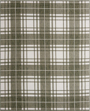 Green 8' x 10' Outdoor Checkered Rectangle Rug