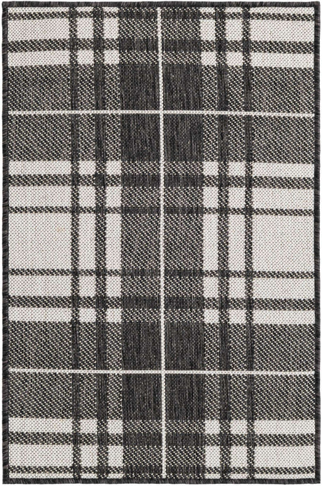 Black and White 2' x 3' 1 Outdoor Checkered Rectangle Area Rug Weather Resistant for Patio, Deck, Terrace, Balcony, Porch 100% Polypropylene Geometric Carpet for Sale at Rug Engine