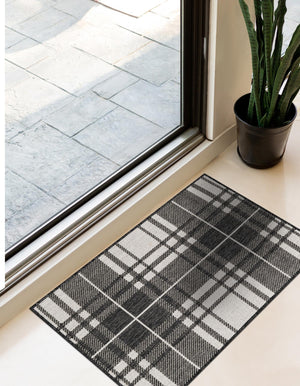 Black and White 5' 3 x 7' 1 Outdoor Checkered Rectangle Area Rug Weather Resistant for Patio, Deck, Terrace, Balcony, Porch 100% Polypropylene Geometric Carpet for Sale at Rug Engine
