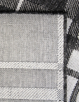 Black and White 5' 3 x 7' 1 Outdoor Checkered Rectangle Area Rug Weather Resistant for Patio, Deck, Terrace, Balcony, Porch 100% Polypropylene Geometric Carpet for Sale at Rug Engine