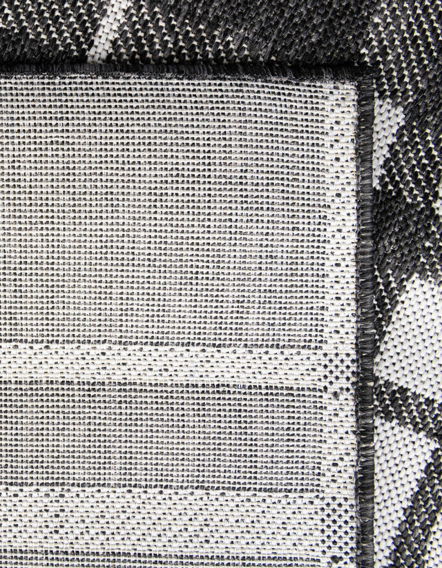 Black and White 5' 3 x 7' 1 Outdoor Checkered Rectangle Area Rug Weather Resistant for Patio, Deck, Terrace, Balcony, Porch 100% Polypropylene Geometric Carpet for Sale at Rug Engine
