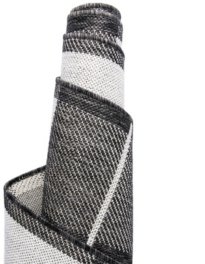 Black and White 5' 3 x 7' 1 Outdoor Checkered Rectangle Area Rug Weather Resistant for Patio, Deck, Terrace, Balcony, Porch 100% Polypropylene Geometric Carpet for Sale at Rug Engine