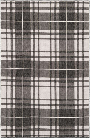 Black and White 5' 3 x 8' Outdoor Checkered Rectangle Area Rug Weather Resistant for Patio, Deck, Terrace, Balcony, Porch 100% Polypropylene Geometric Carpet for Sale at Rug Engine