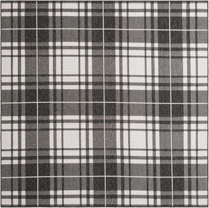 Black and White 7' 10 x 7' 10 Outdoor Checkered Square Area Rug Weather Resistant for Patio, Deck, Terrace, Balcony, Porch 100% Polypropylene Geometric Carpet for Sale at Rug Engine