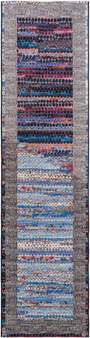 Multicolor 2' 7 x 10' Outdoor Modern Runner Area Rug Weather Resistant for Patio, Deck, Terrace, Balcony, Porch 100% Polypropylene Modern Outside Carpet for Sale at Rug Engine