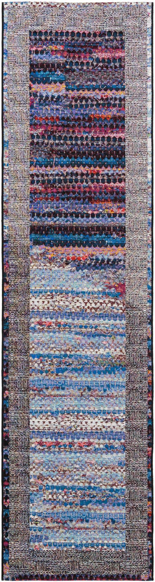 Multicolor 2' 7 x 10' Outdoor Modern Runner Area Rug Weather Resistant for Patio, Deck, Terrace, Balcony, Porch 100% Polypropylene Modern Outside Carpet for Sale at Rug Engine