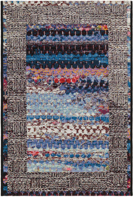 Multicolor 2' x 3' 1 Outdoor Modern Rectangle Rug