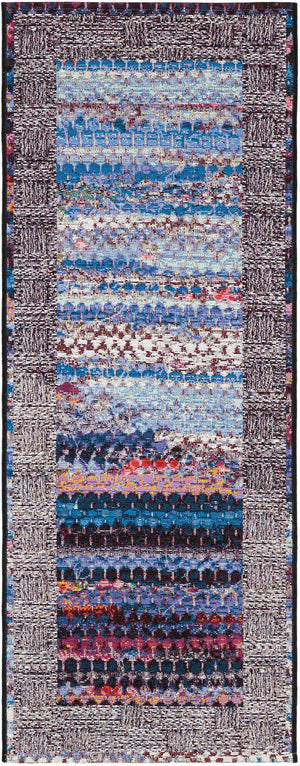 Multicolor 2' x 5' 1 Outdoor Modern Runner Area Rug Weather Resistant for Patio, Deck, Terrace, Balcony, Porch 100% Polypropylene Modern Outside Carpet for Sale at Rug Engine