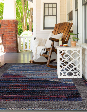 Multicolor 10' x 14' 1 Outdoor Modern Rectangle Area Rug Weather Resistant for Patio, Deck, Terrace, Balcony, Porch 100% Polypropylene Modern Outside Carpet for Sale at Rug Engine