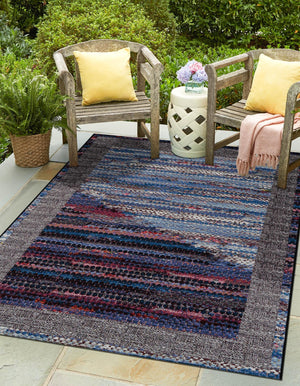 Multicolor 10' x 14' 1 Outdoor Modern Rectangle Area Rug Weather Resistant for Patio, Deck, Terrace, Balcony, Porch 100% Polypropylene Modern Outside Carpet for Sale at Rug Engine