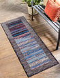 Multicolor 2' x 8' Outdoor Modern Runner Area Rug Weather Resistant for Patio, Deck, Terrace, Balcony, Porch 100% Polypropylene Modern Outside Carpet for Sale at Rug Engine
