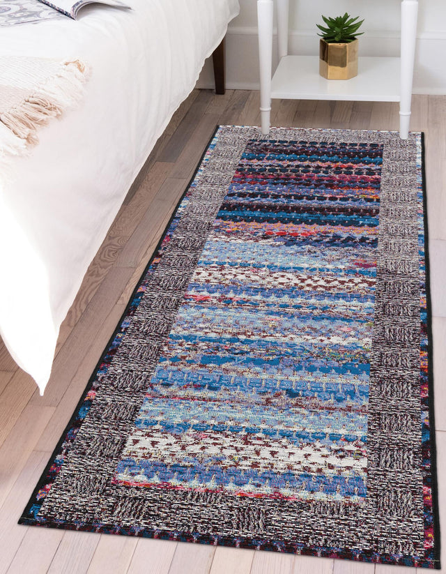 Multicolor 2' x 8' Outdoor Modern Runner Area Rug Weather Resistant for Patio, Deck, Terrace, Balcony, Porch 100% Polypropylene Modern Outside Carpet for Sale at Rug Engine
