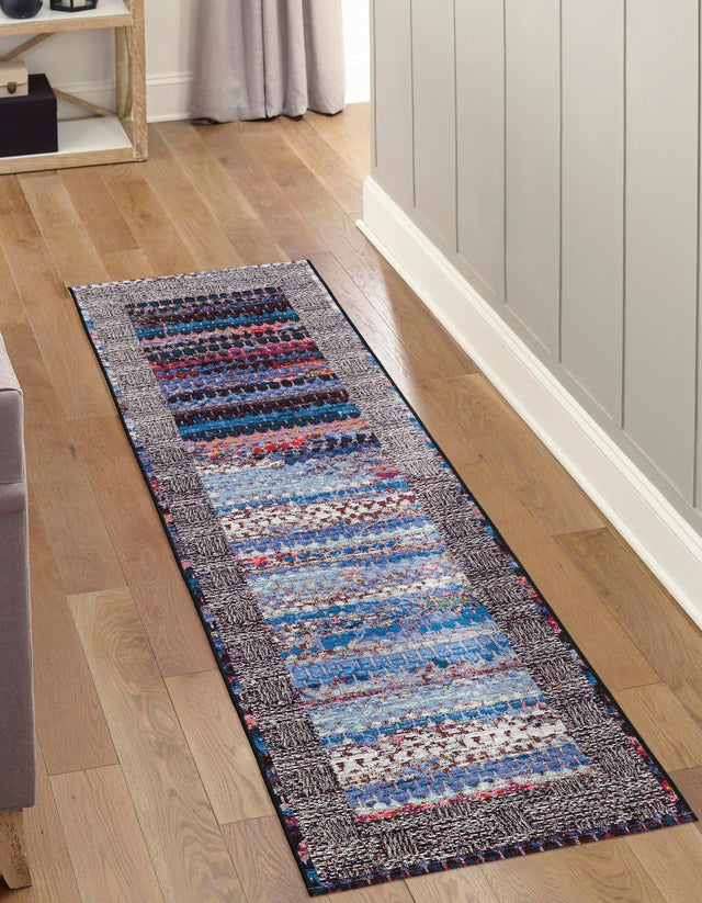 Multicolor 2' x 8' Outdoor Modern Runner Area Rug Weather Resistant for Patio, Deck, Terrace, Balcony, Porch 100% Polypropylene Modern Outside Carpet for Sale at Rug Engine