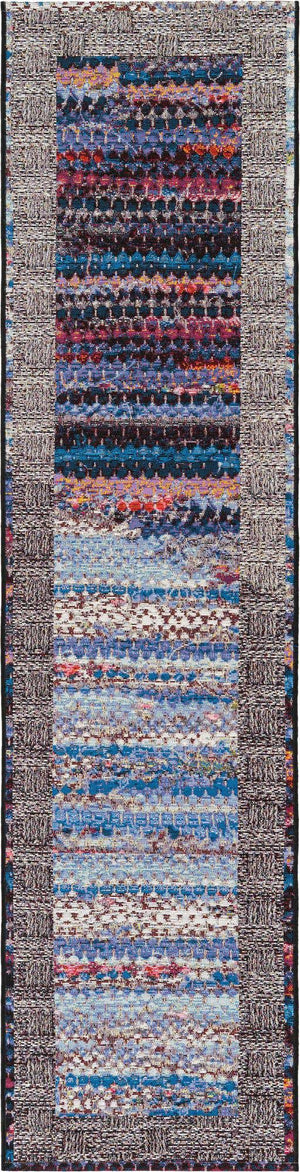Multicolor 2' x 8' Outdoor Modern Runner Area Rug Weather Resistant for Patio, Deck, Terrace, Balcony, Porch 100% Polypropylene Modern Outside Carpet for Sale at Rug Engine