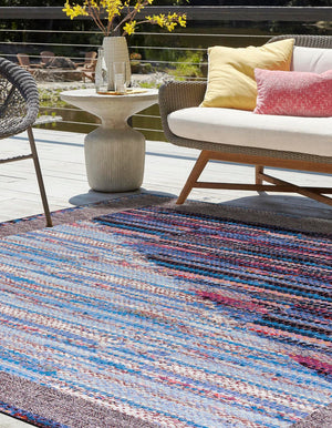 Multicolor 10' x 10' Outdoor Modern Square Area Rug Weather Resistant for Patio, Deck, Terrace, Balcony, Porch 100% Polypropylene Modern Outside Carpet for Sale at Rug Engine