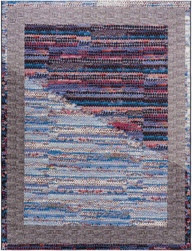 Multicolor 7' 10 x 10' Outdoor Modern Rectangle Area Rug Weather Resistant for Patio, Deck, Terrace, Balcony, Porch 100% Polypropylene Modern Outside Carpet for Sale at Rug Engine