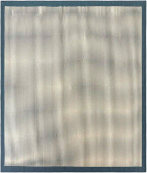 Navy Blue 10' x 10' Outdoor Border Square Area Rug Weather Resistant for Patio, Deck, Terrace, Balcony, Porch 100% Polypropylene Classic Bordered Carpet for Sale at Rug Engine