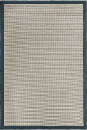 Navy Blue 10' x 14' 1 Outdoor Border Rectangle Area Rug Weather Resistant for Patio, Deck, Terrace, Balcony, Porch 100% Polypropylene Classic Bordered Carpet for Sale at Rug Engine