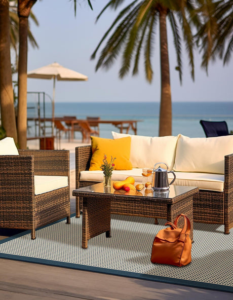 Navy Blue 7' 10 x 10' Outdoor Border Rectangle Area Rug Weather Resistant for Patio, Deck, Terrace, Balcony, Porch 100% Polypropylene Classic Bordered Carpet for Sale at Rug Engine