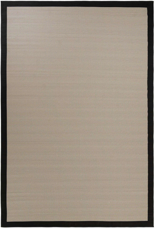 Black 10' x 14' 1 Outdoor Border Rectangle Area Rug Weather Resistant for Patio, Deck, Terrace, Balcony, Porch 100% Polypropylene Classic Bordered Carpet for Sale at Rug Engine