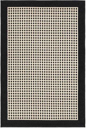 Black 2' x 3' 1 Outdoor Border Rectangle Area Rug Weather Resistant for Patio, Deck, Terrace, Balcony, Porch 100% Polypropylene Classic Bordered Carpet for Sale at Rug Engine