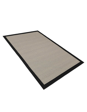 Black 4' 1 x 6' 1 Outdoor Border Rectangle Area Rug Weather Resistant for Patio, Deck, Terrace, Balcony, Porch 100% Polypropylene Classic Bordered Carpet for Sale at Rug Engine