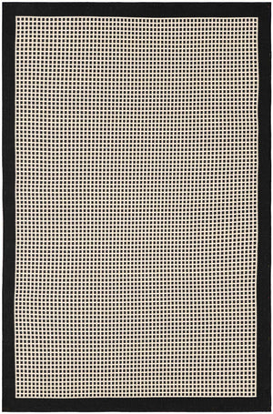 Black 4' 1 x 6' 1 Outdoor Border Rectangle Area Rug Weather Resistant for Patio, Deck, Terrace, Balcony, Porch 100% Polypropylene Classic Bordered Carpet for Sale at Rug Engine