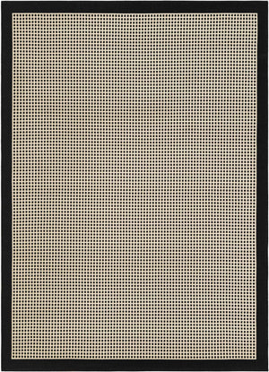 Black 5' 1 x 7' 1 Outdoor Border Rectangle Area Rug Weather Resistant for Patio, Deck, Terrace, Balcony, Porch 100% Polypropylene Classic Bordered Carpet for Sale at Rug Engine