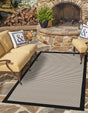 Black 2' x 3' 1 Outdoor Border Rectangle Area Rug Weather Resistant for Patio, Deck, Terrace, Balcony, Porch 100% Polypropylene Classic Bordered Carpet for Sale at Rug Engine