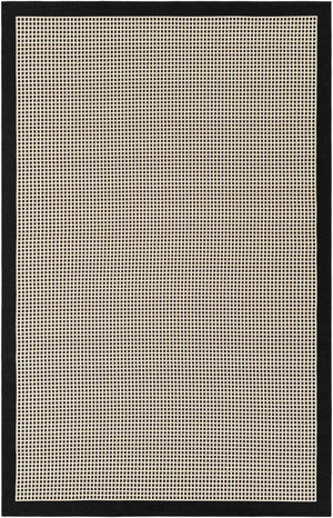 Black 5' 1 x 8' Outdoor Border Rectangle Area Rug Weather Resistant for Patio, Deck, Terrace, Balcony, Porch 100% Polypropylene Classic Bordered Carpet for Sale at Rug Engine